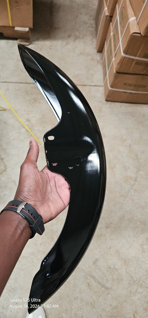 Mudguard (fender) with mounting bracket holes